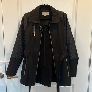 Michael Kors trench coat black with gold hardware size small